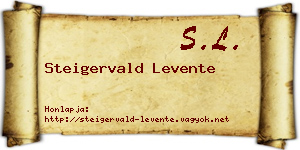 Steigervald Levente névjegykártya