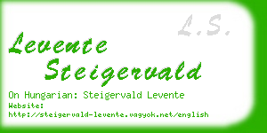 levente steigervald business card